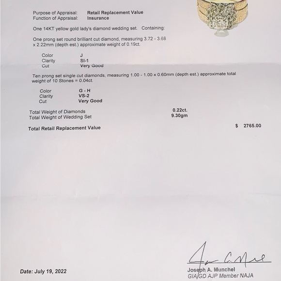 1 14KT yellow gold lady’s diamond wedding set - Picture 9 of 9